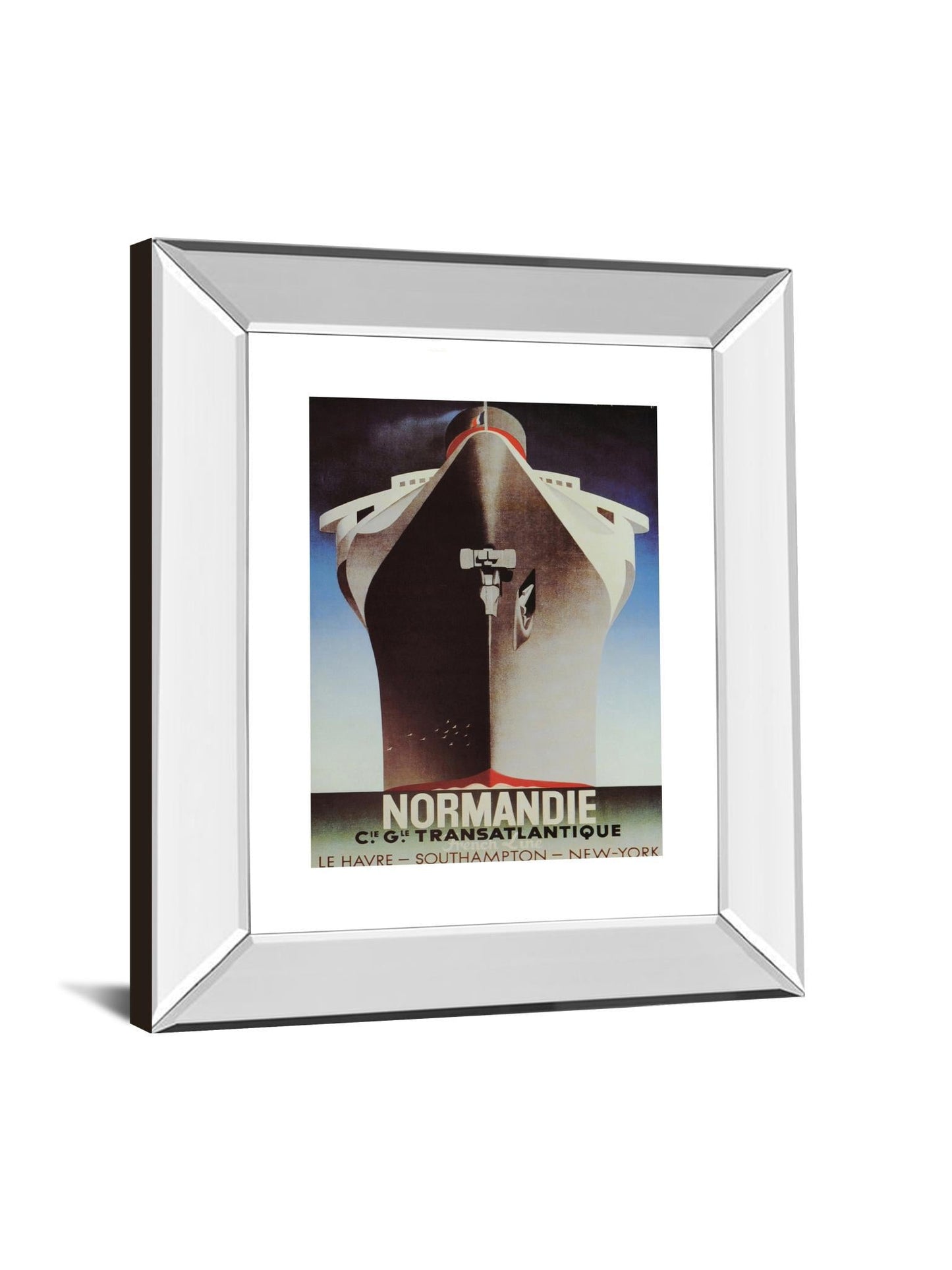 Normandie - Mirror Framed Print Wall Art - Dark Brown Classy Art