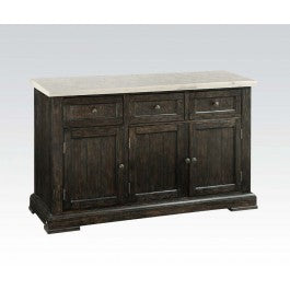 Acme Nolan Server in White Marble/Weathered Black 72847 ACME East