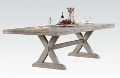 Acme Rocky Rectangular Dining Table in Gray Oak 72860 ACME East