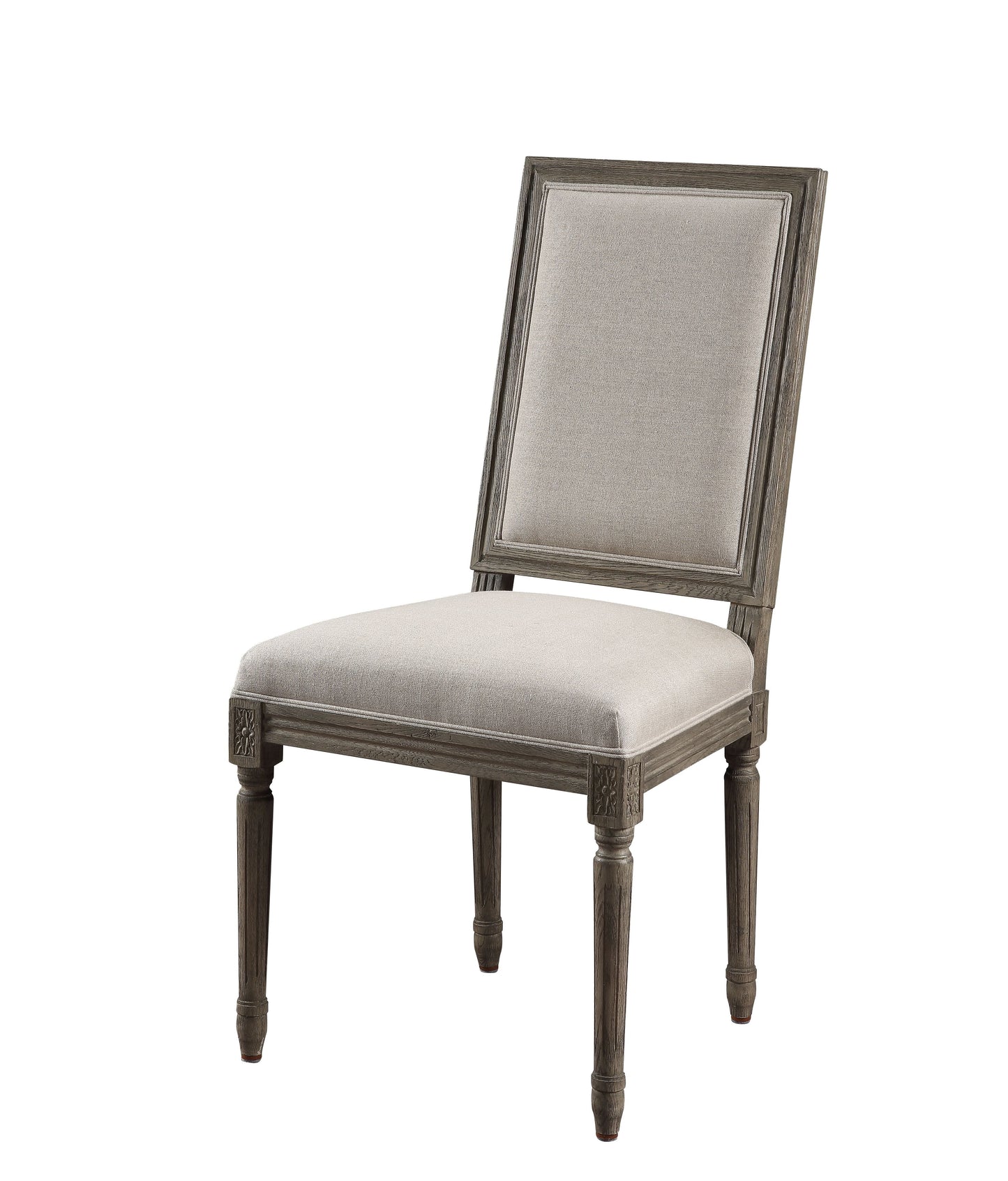 Ruby Linen & Rustic Gray Oak Side Chair ACME East