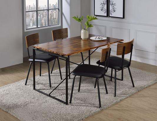 Jurgen Oak & Black Dining Table ACME East