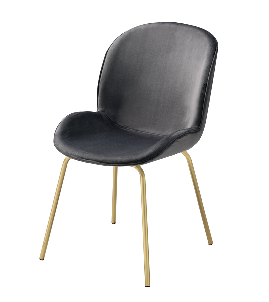 Chuchip Gray Velvet & Gold Side Chair ACME East