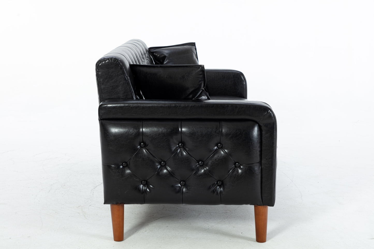 2047 Black Faux Leather Sofa House to Home Furnishings LLC