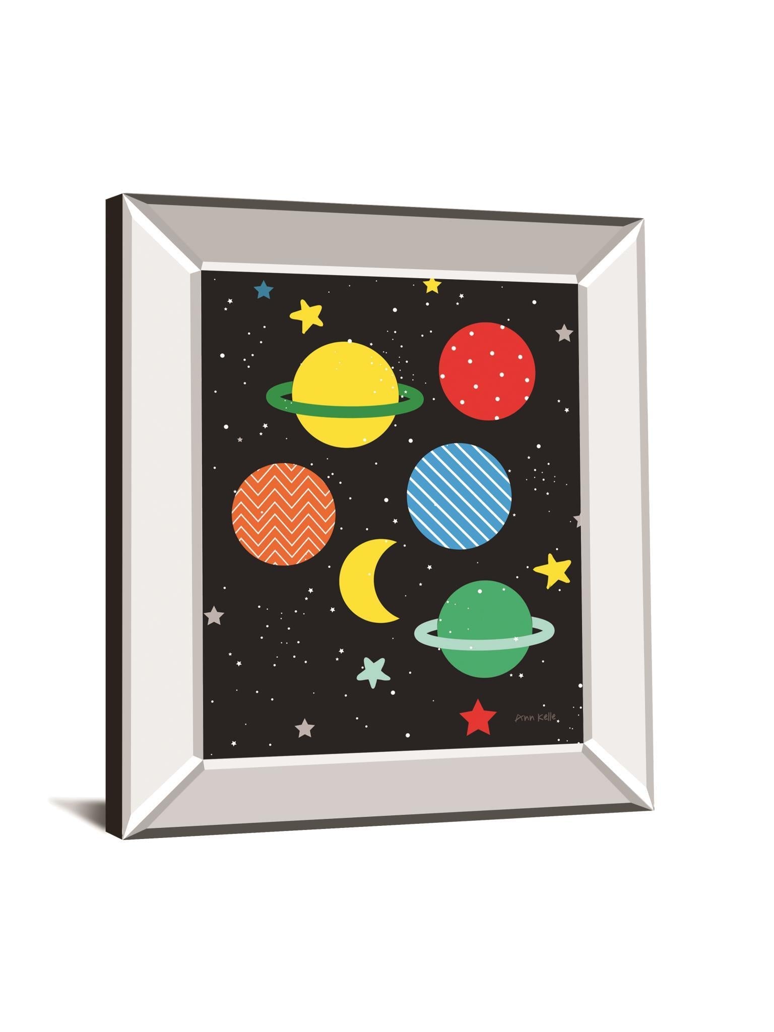 Outer Space By Ann Kelle - Mirror Framed Print Wall Art - Black Classy Art