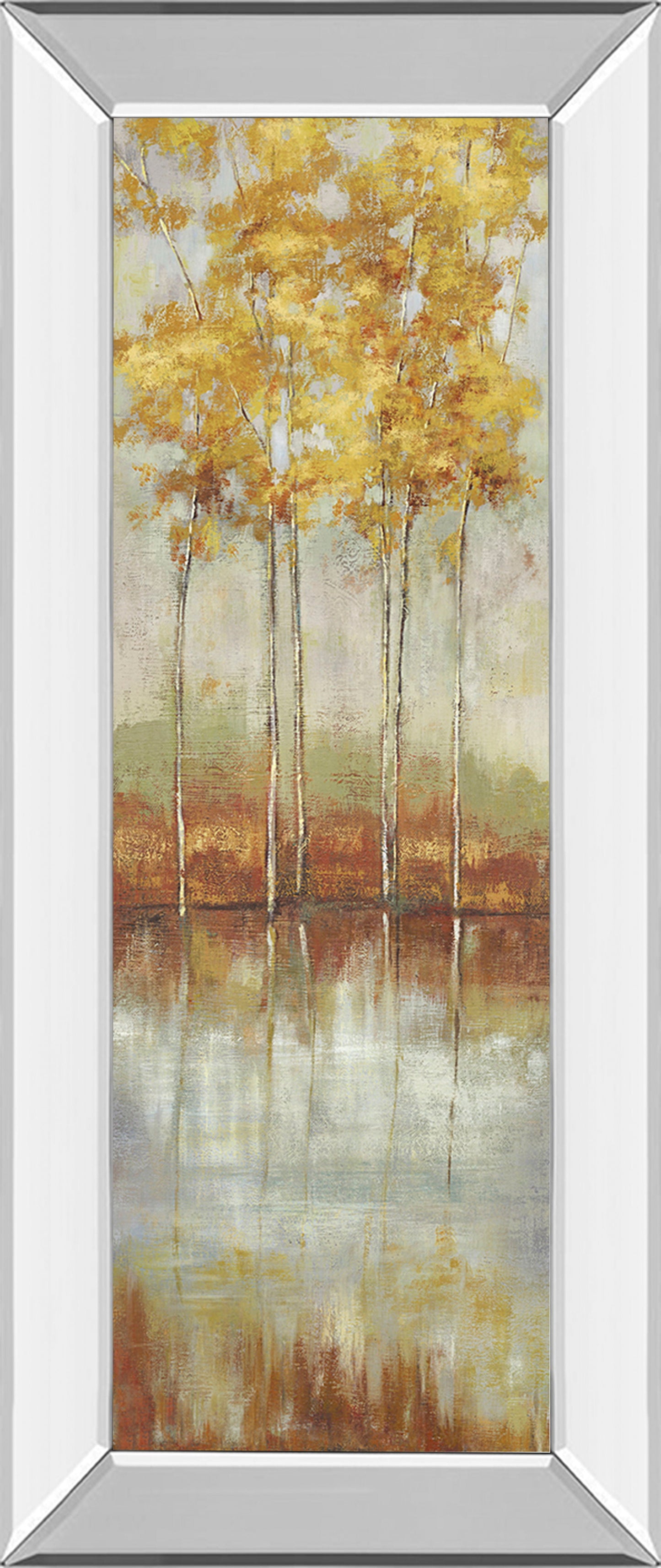 Reflections Il By Allison Pearce - Mirror Framed Print Wall Art - Yellow Classy Art