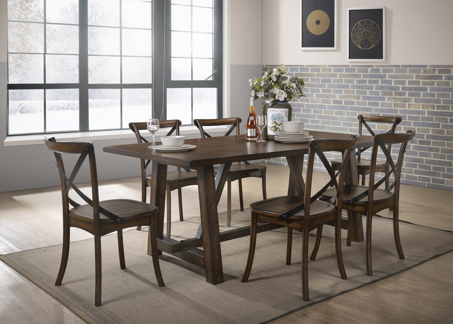 Kaelyn Dark Oak Dining Table ACME East