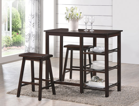 Nyssa Walnut Counter Height Set (3Pc Pk) ACME East