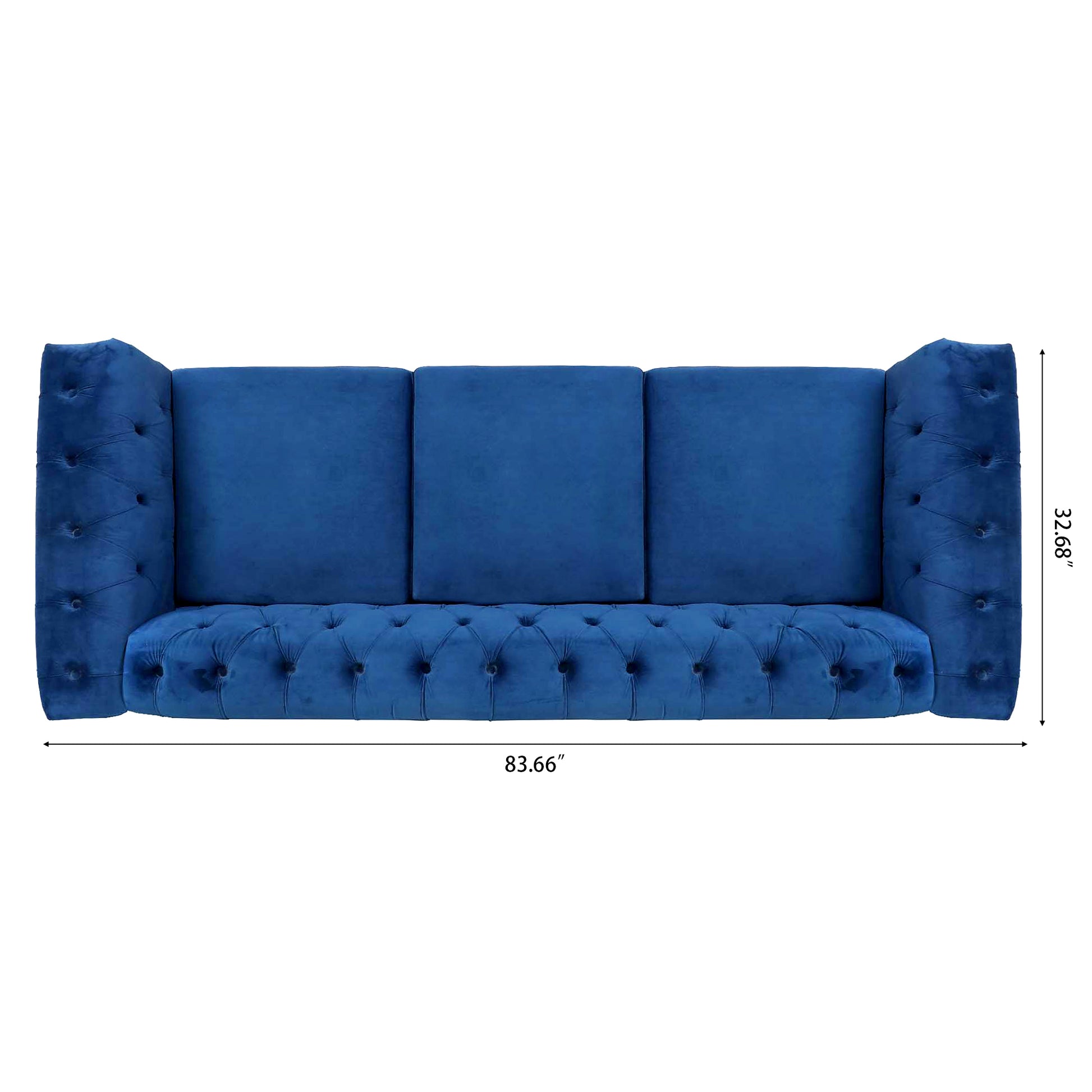 83.66 Inch Width Traditional  Square Arm removable cushion 3 seater Sofa House to Home Furnishings LLC