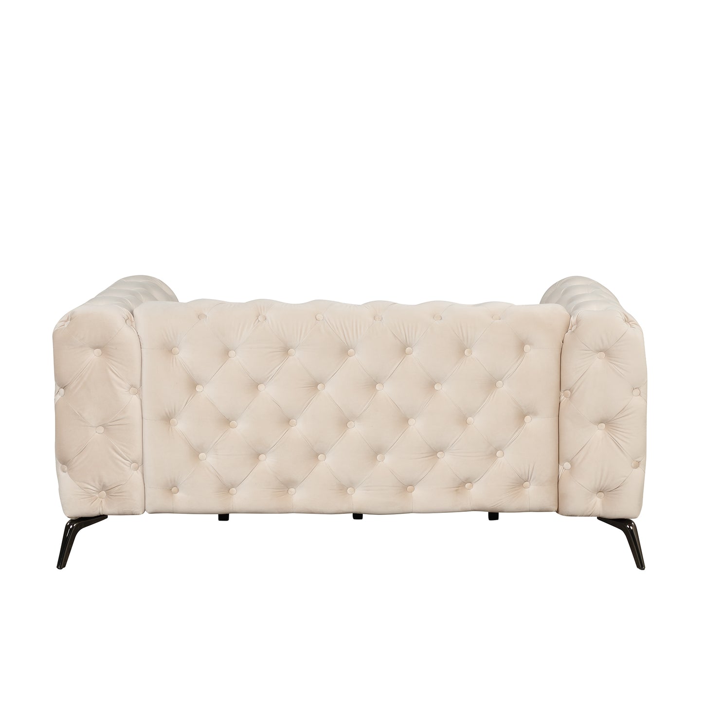 63" Velvet Upholstered Loveseat Sofa,Modern Loveseat Sofa with Button Tufted Back,2-Person Loveseat Sofa Couch for Living Room,Bedroom,or Small Space,Beige House to Home Furnishings LLC