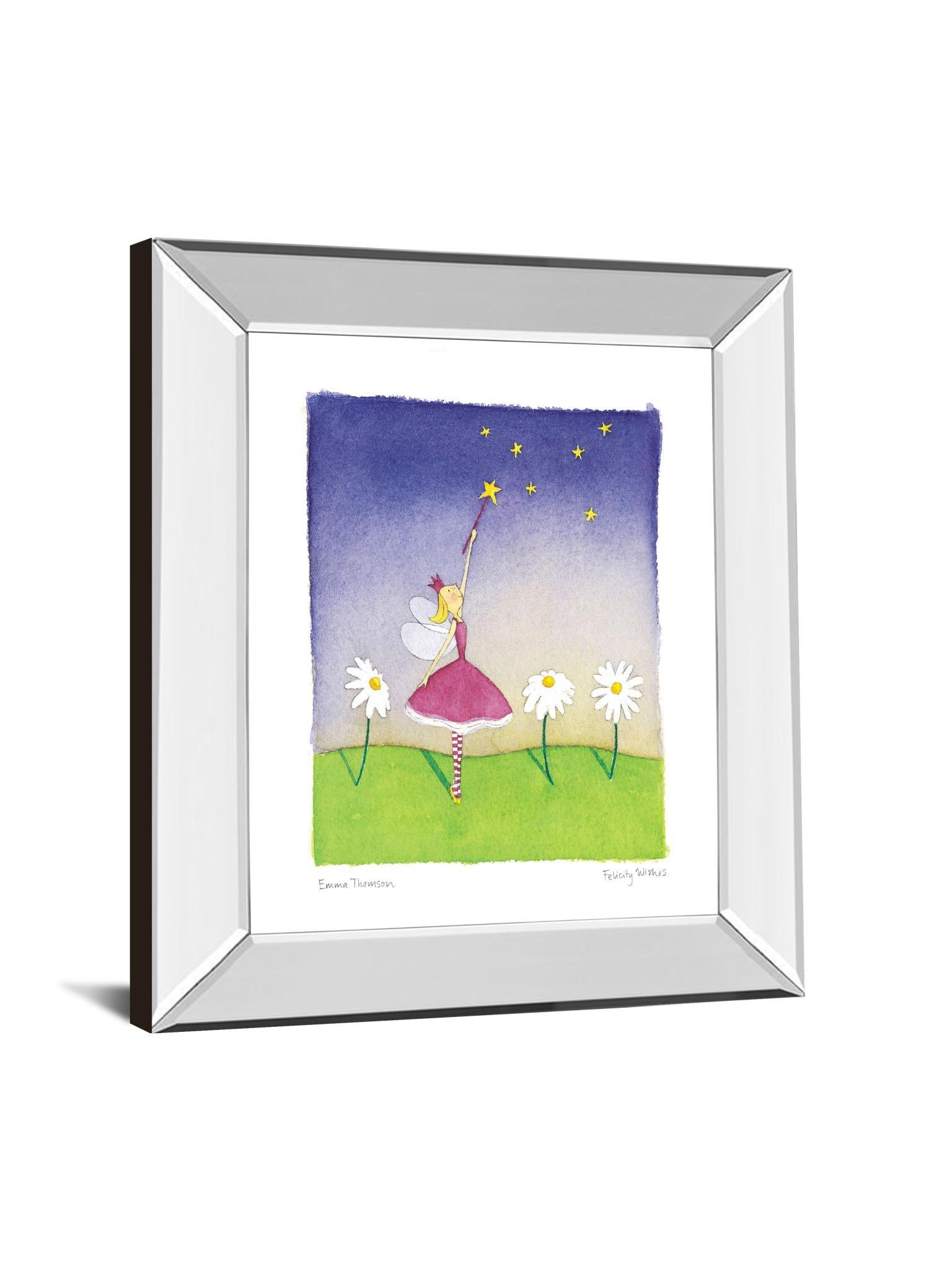 Felicity Wishes I By Emma Thomson - Mirror Framed Print Wall Art - Pink Classy Art