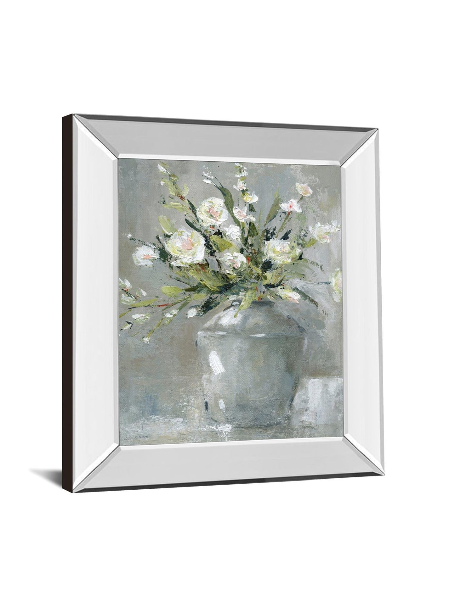 Country Bouquet Il By Carol Robinson - Mirror Framed Print Wall Art - Dark Gray Classy Art