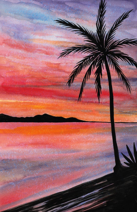 Small - Sunset Beach I By Nicholas Biscardi - Pink Classy Art