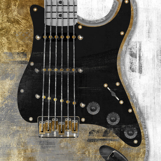 Modern Guitar By Mac Adams - Black Classy Art