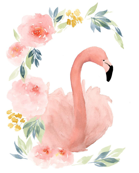 Floral Flamingo II By Lucille Price - Pink Classy Art