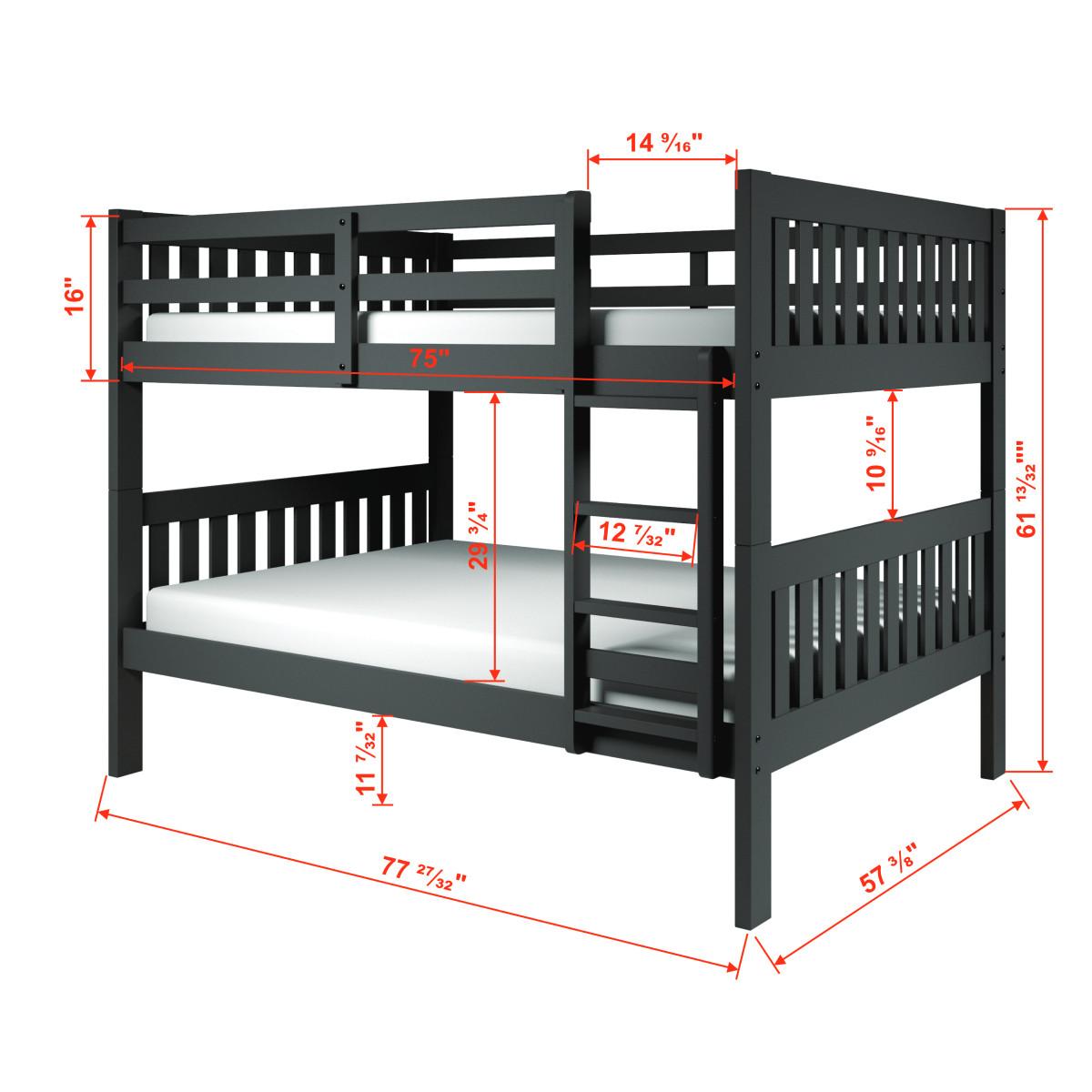 Donco Trading Company Kids Beds Bunk Bed 1015-3FFDG Donco Trading Company