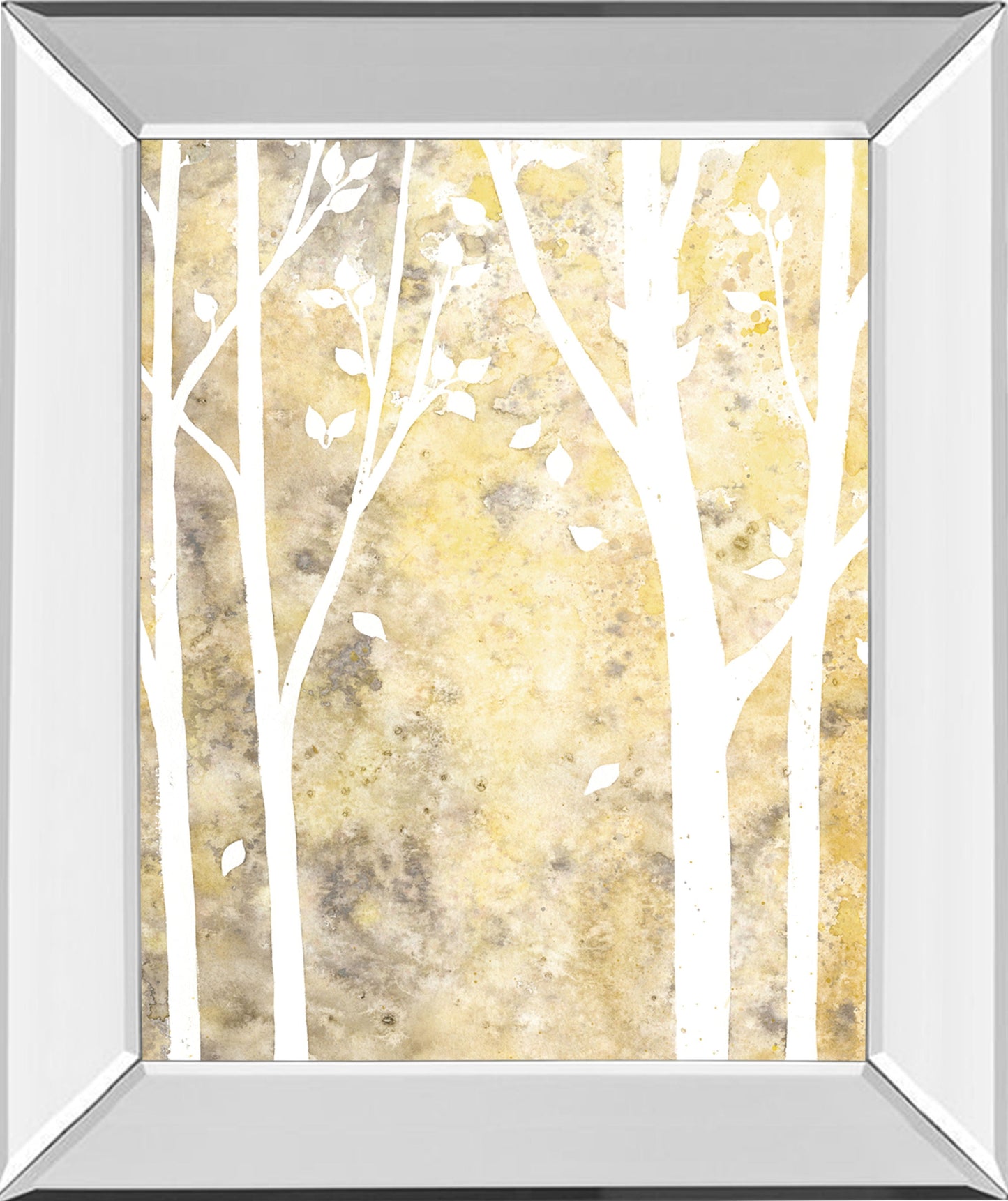 Simple State I By Debbie Banks - Mirror Framed Print Wall Art - Yellow Classy Art