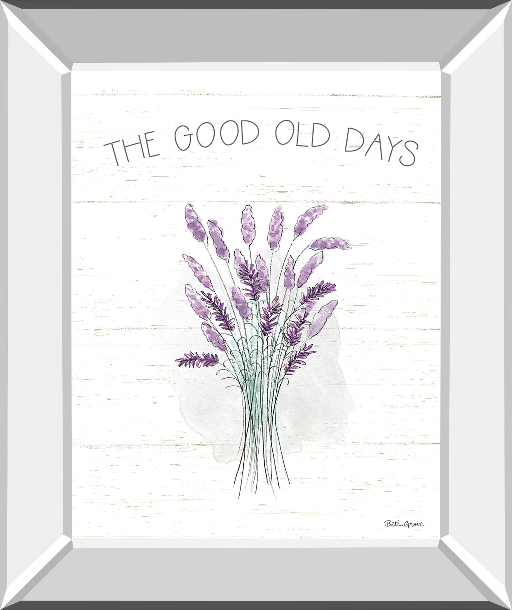 Farmhouse Cotton VII By Beth Grove - Mirror Framed Print Wall Art - White Classy Art