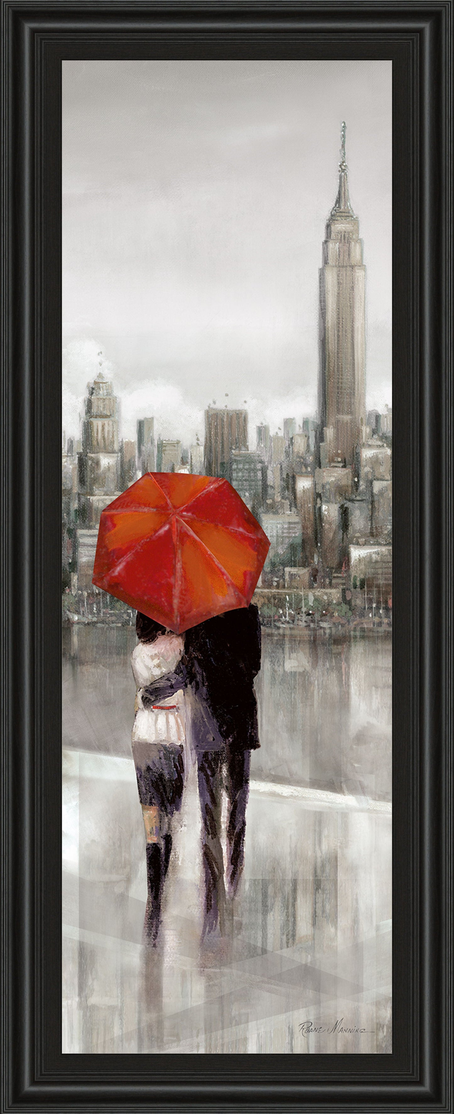 New York Stroll By Ruanne Manning - Framed Print Wall Art - Red Classy Art