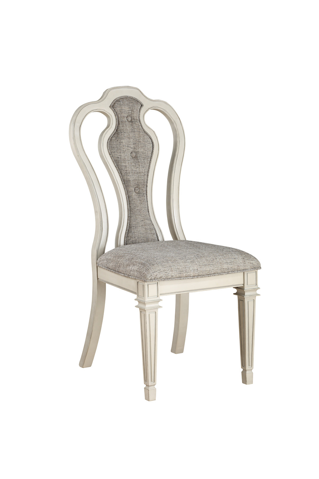 Kayley Linen & Antique White Side Chair ACME East