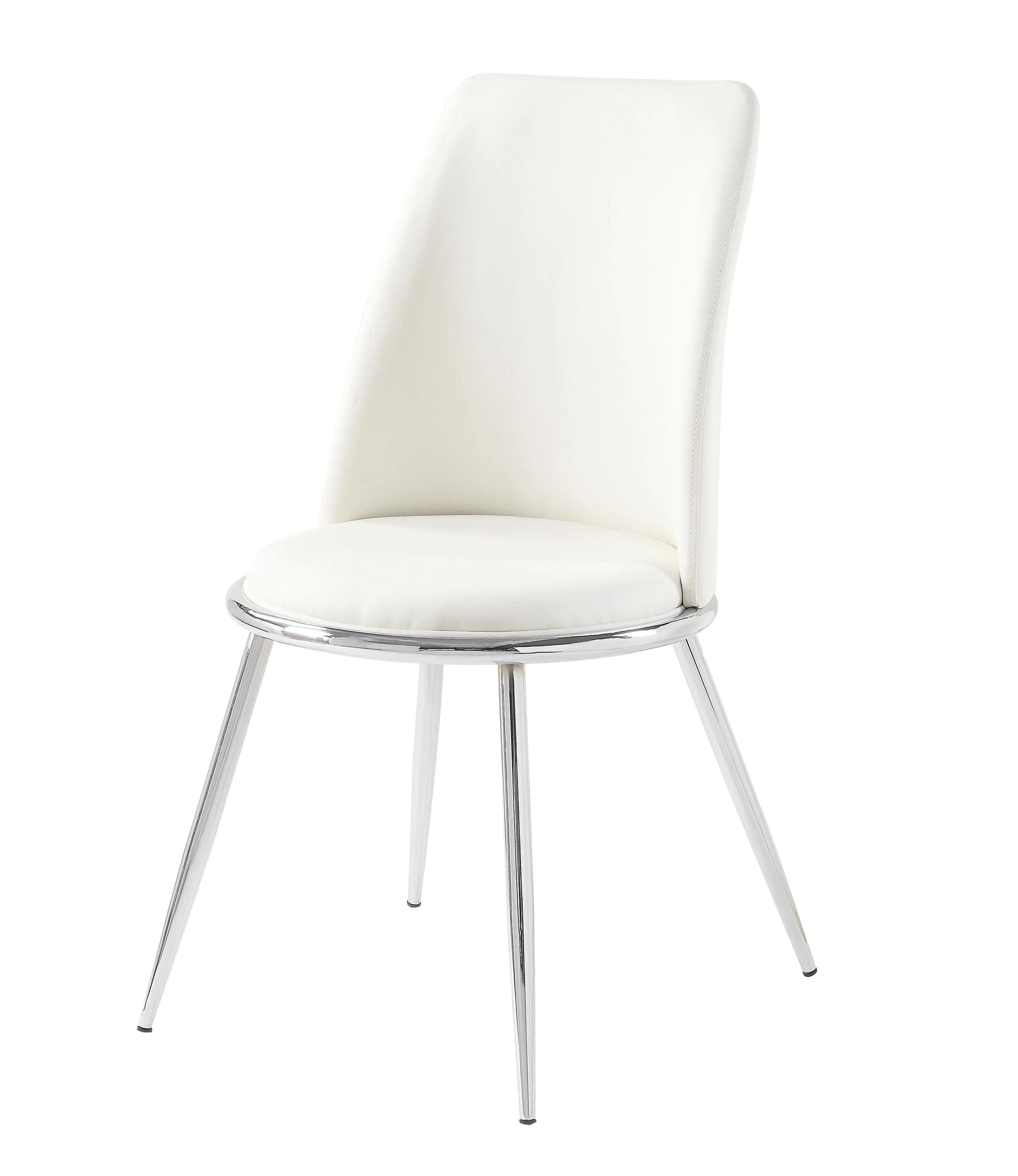 Weizor White PU & Chrome Side Chair ACME East