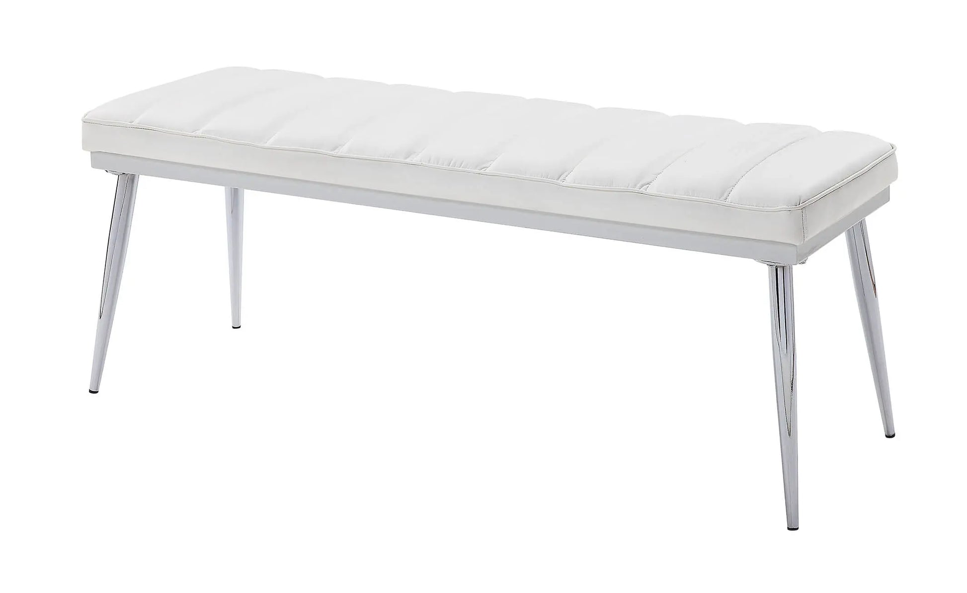 Weizor White PU & Chrome Bench ACME East