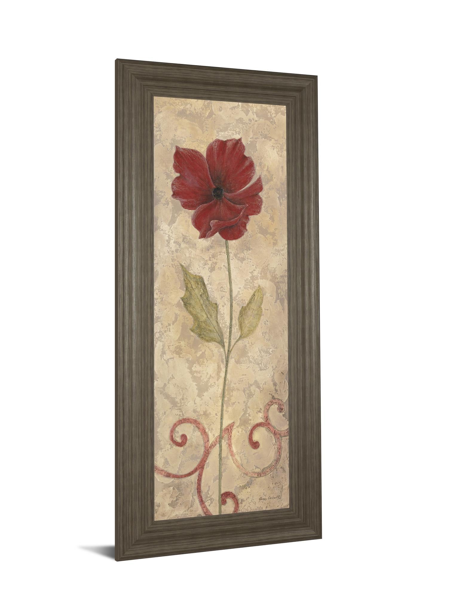 Red Flower Il - Framed Print Wall Art - Red Classy Art