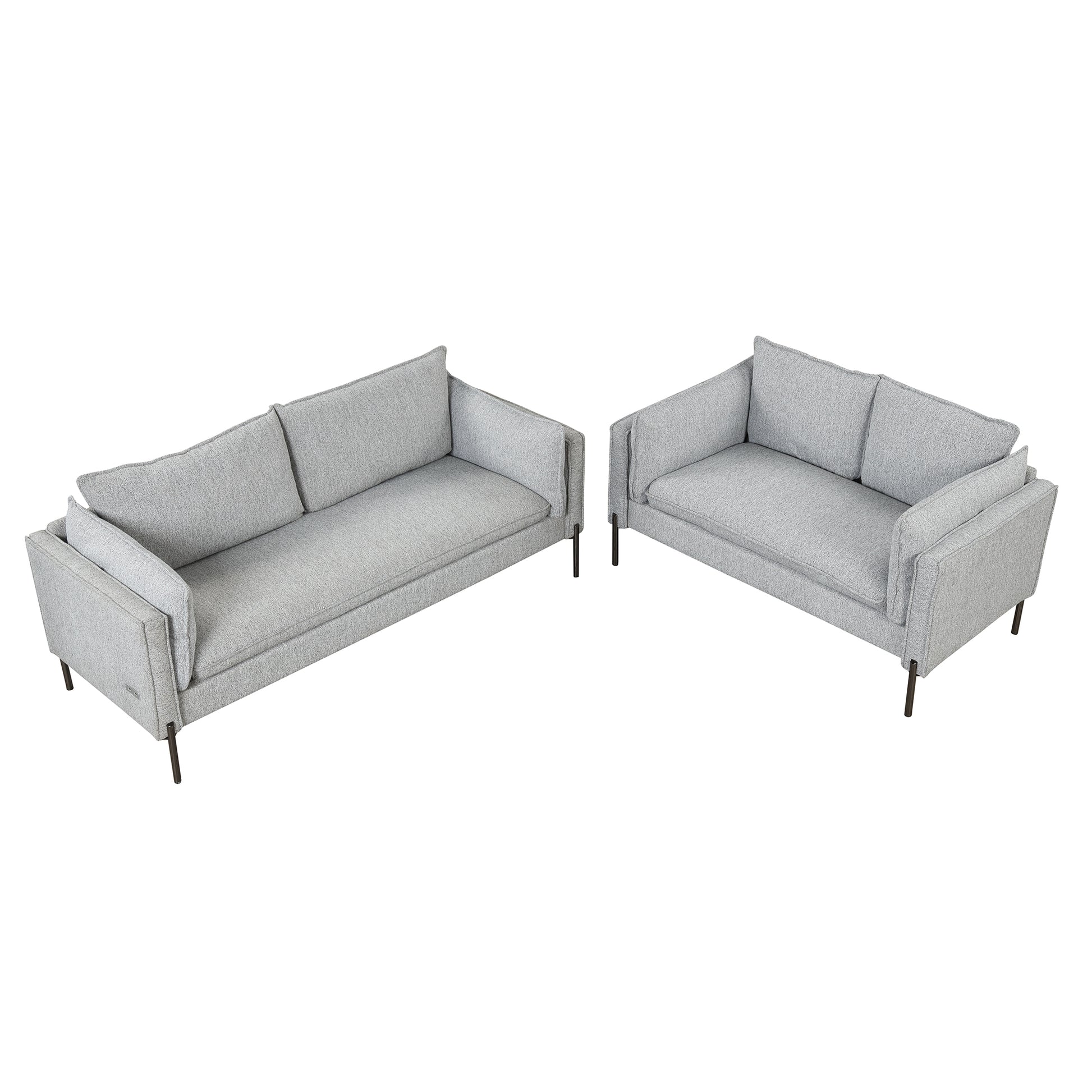 2 Piece Sofa Sets Modern Linen Fabric Upholstered  Loveseat and 3 Seat Couch Set Furniture for Different Spaces,Living Room,Apartment(2+3 seat) House to Home Furnishings LLC