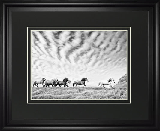 Horse Run III By PHBurchett - Pearl Silver Classy Art