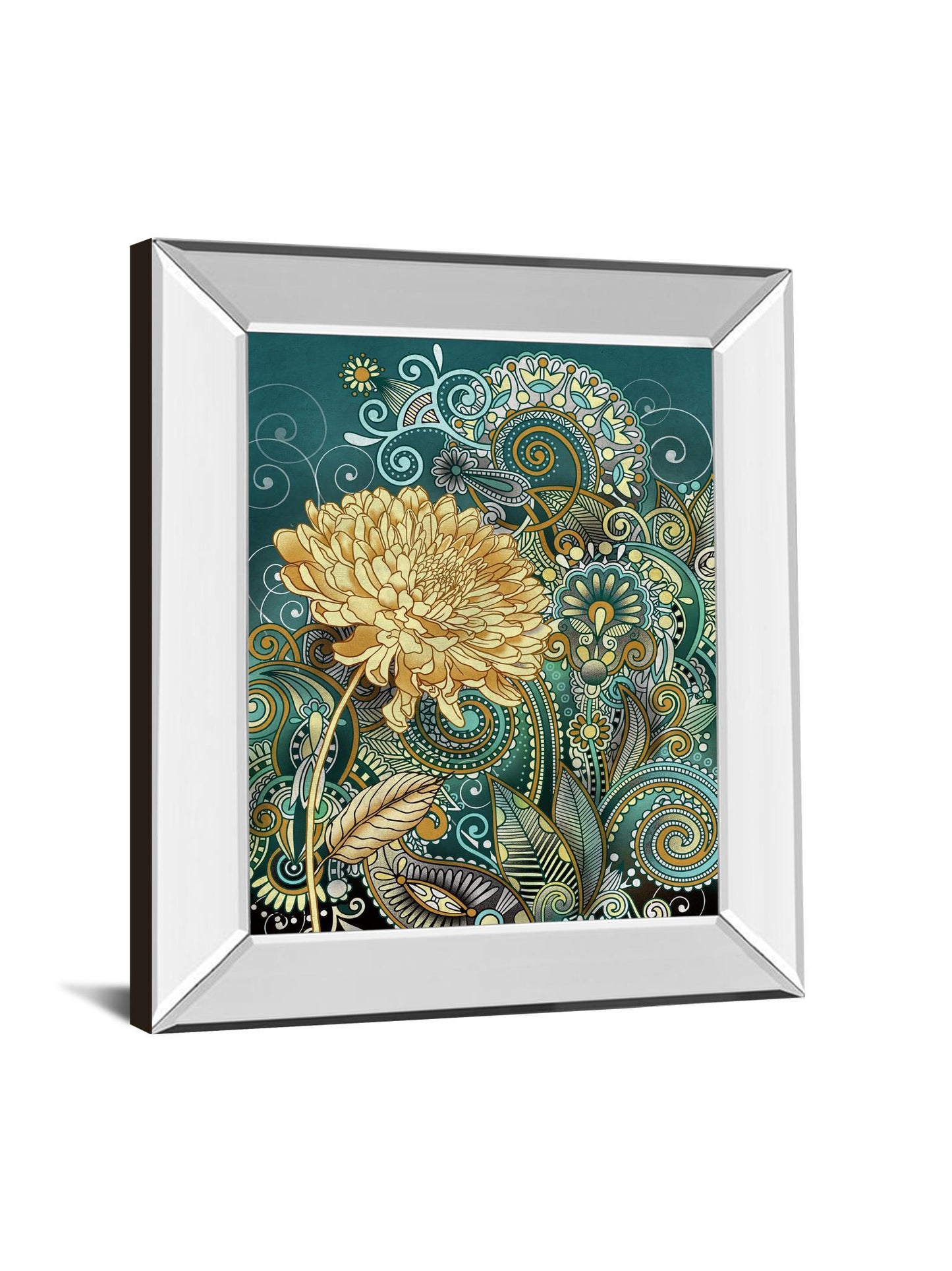 Inspired Blooms 1 By Conrad Knutsen - Mirror Framed Print Wall Art - Green Classy Art