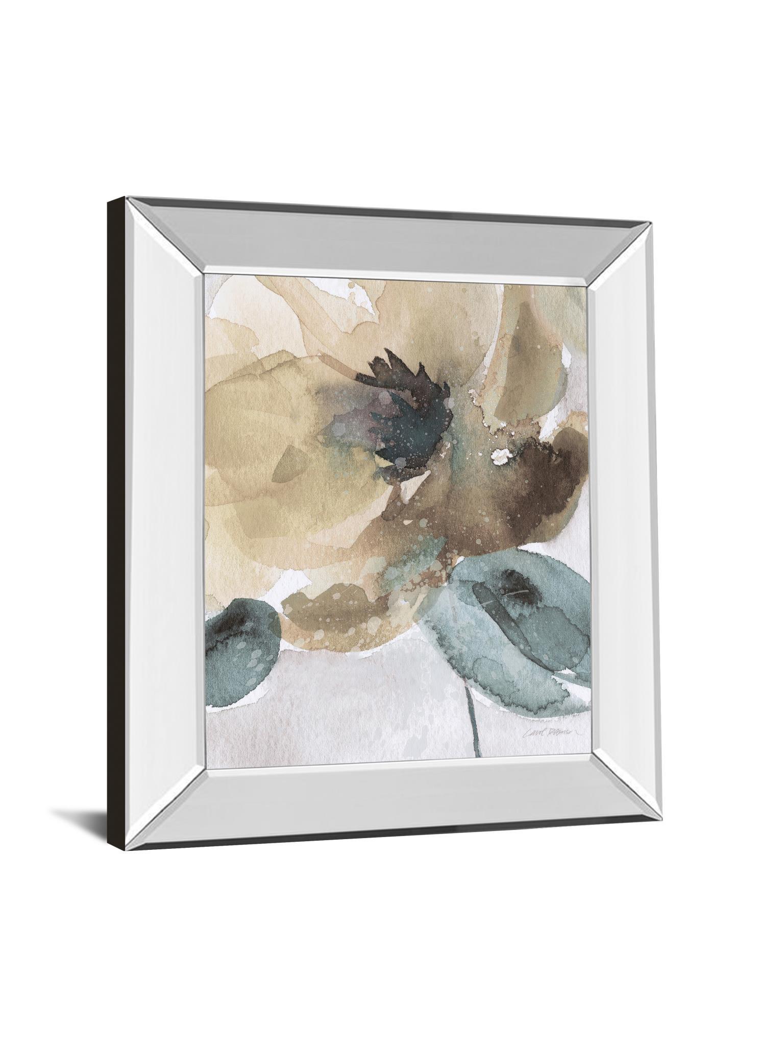 Watercolor Poppy Il By Carol Robinson - Mirror Framed Print Wall Art - Beige Classy Art