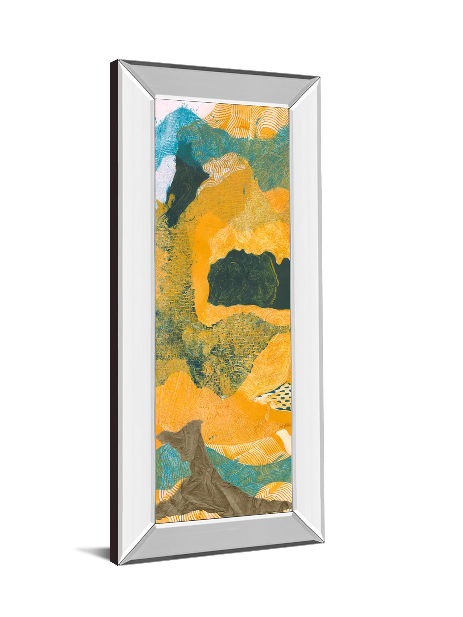 Mountain Shapes I By Carolyn Roth - Mirror Framed Print Wall Art - Orange Classy Art