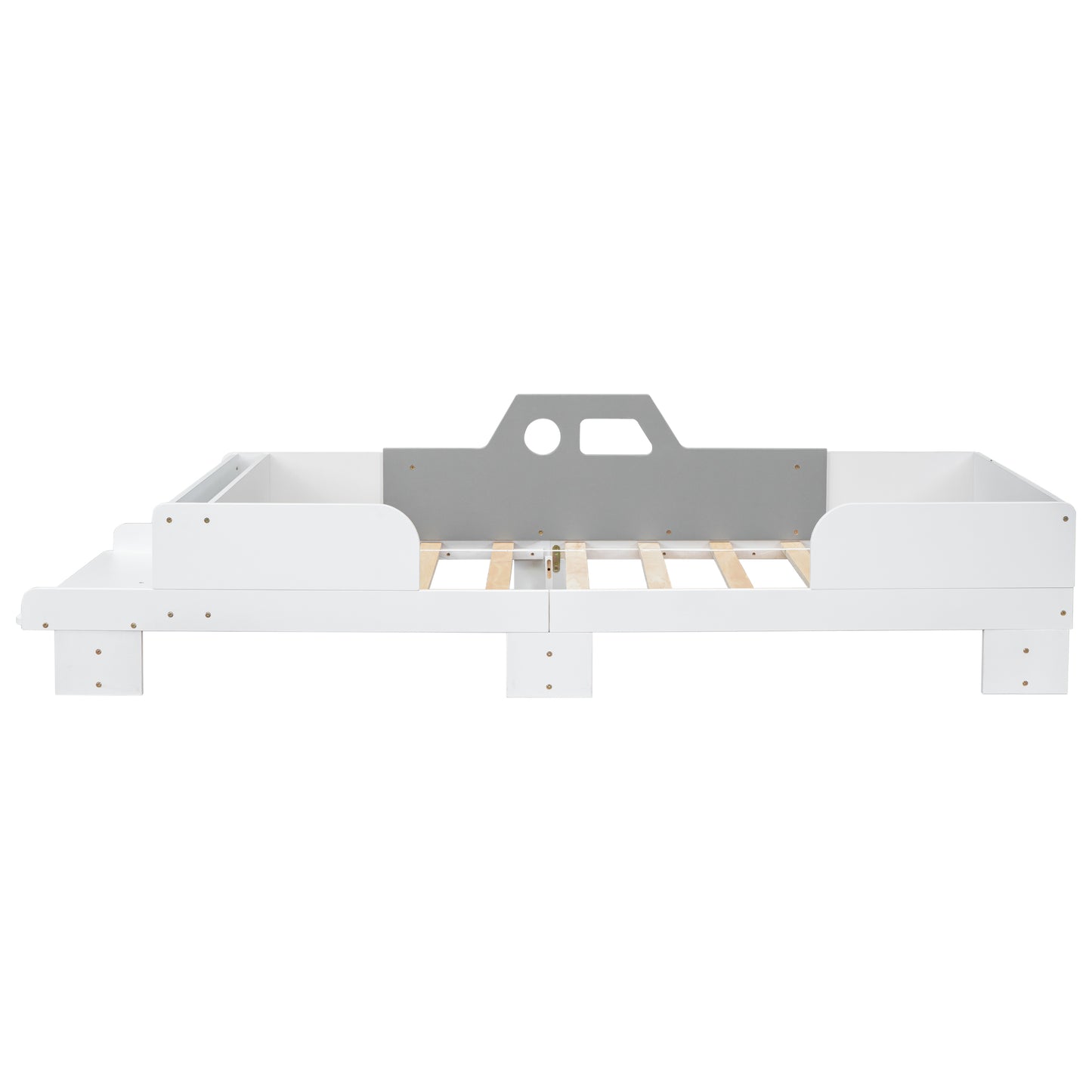 Car-Shaped Twin Wood Bed with Bench,White House to Home Furnishings LLC