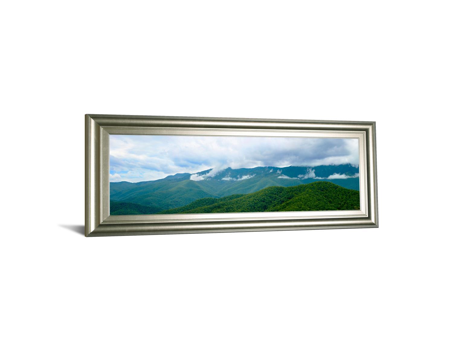 Misty Mountains Il By Kames Mcloughlin - Framed Print Wall Art - Green Classy Art