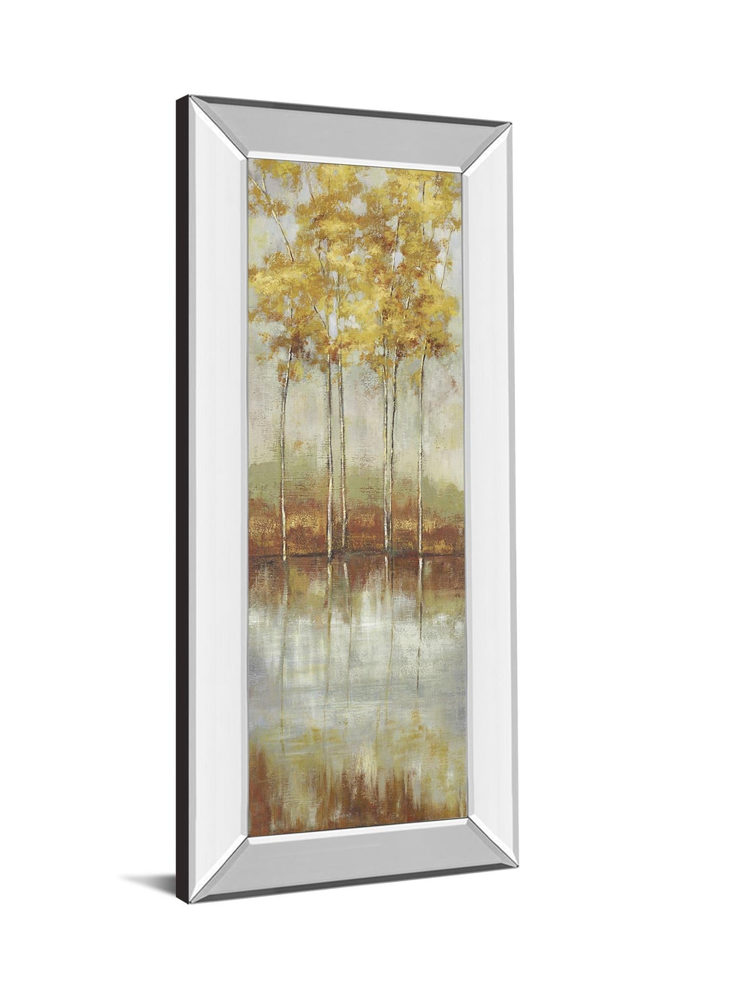 Reflections Il By Allison Pearce - Mirror Framed Print Wall Art - Yellow Classy Art