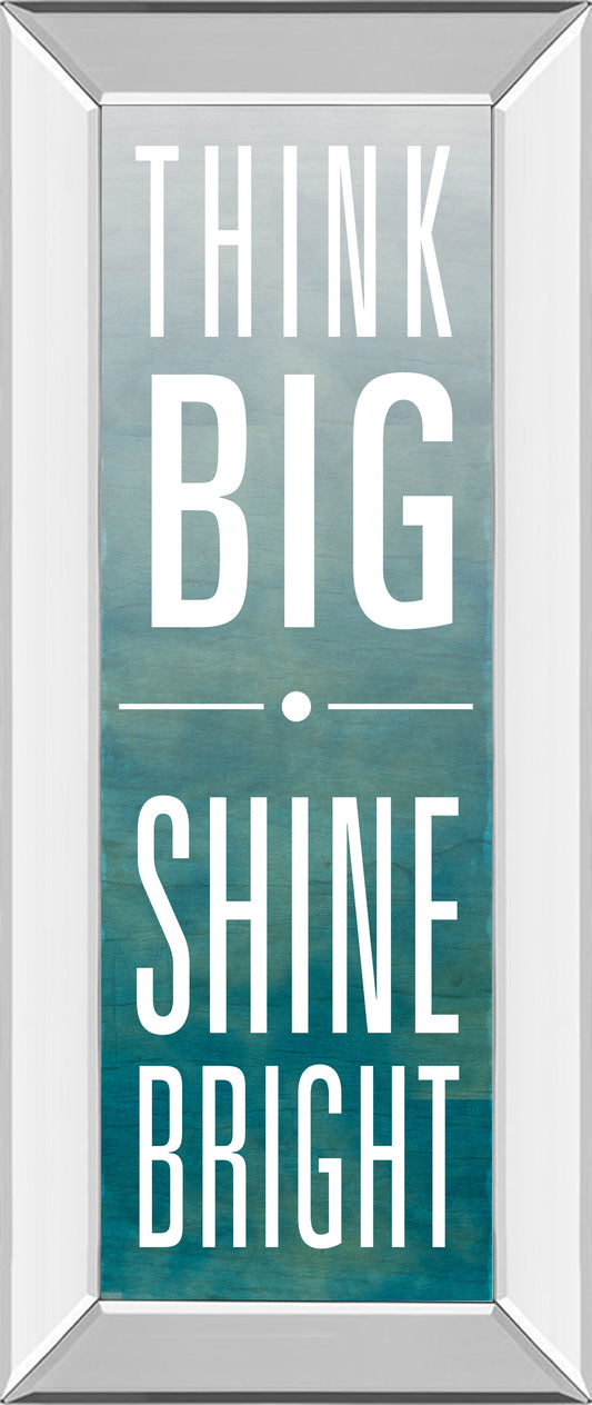 Shine By Sd Studios - Mirror Framed Print Wall Art - Blue Classy Art