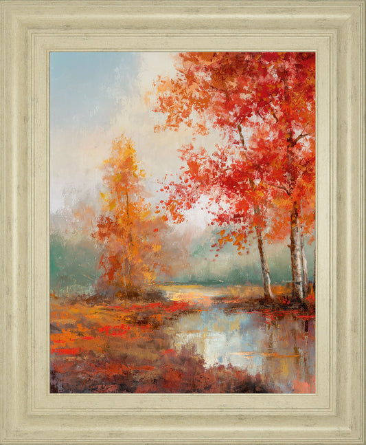 Autumns Grace I By T.C Chiu - Framed Print Wall Art - Orange Classy Art