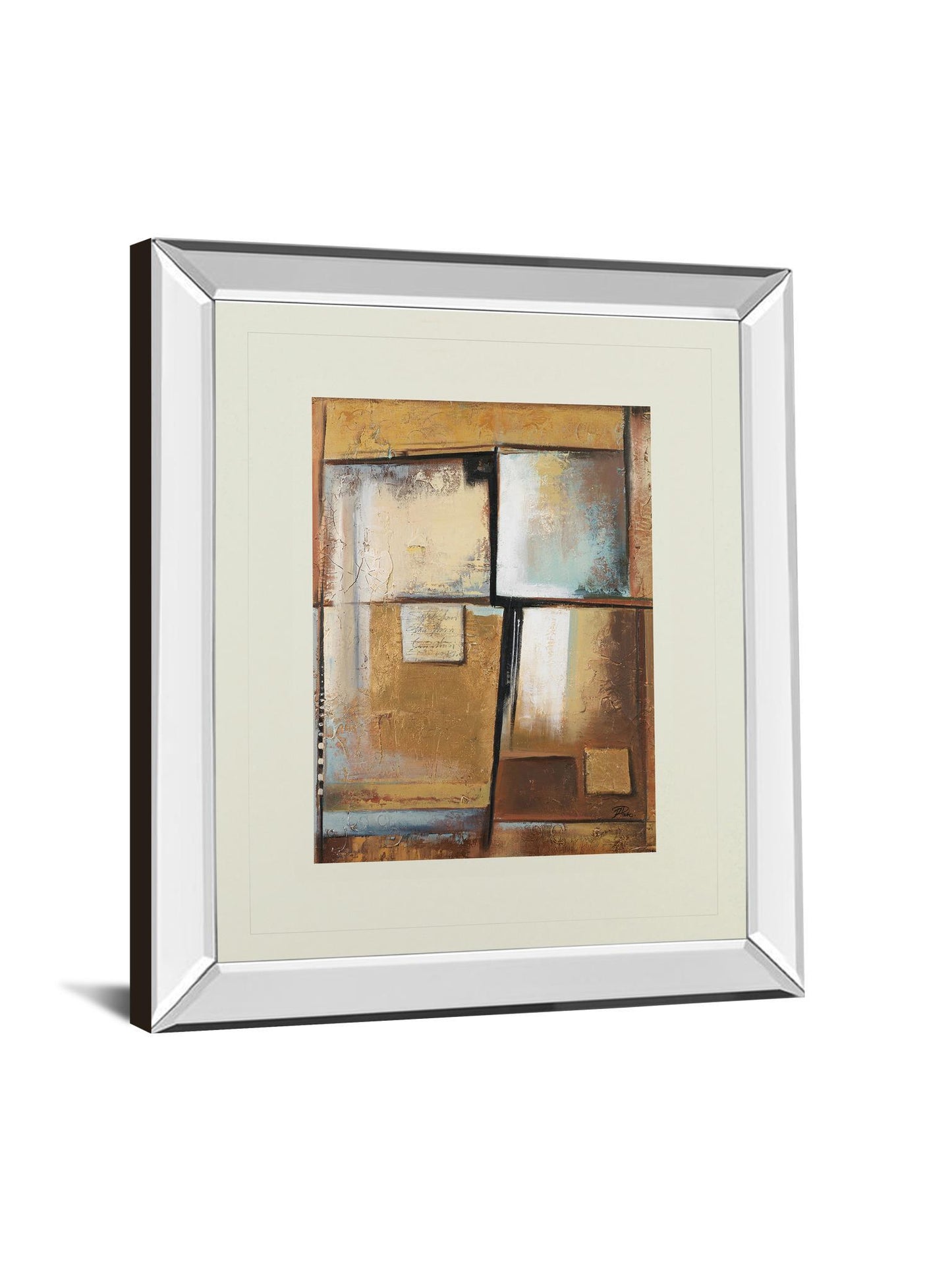 Abstract I By Patricia Pinto - Mirror Framed Print Wall Art - Dark Brown Classy Art