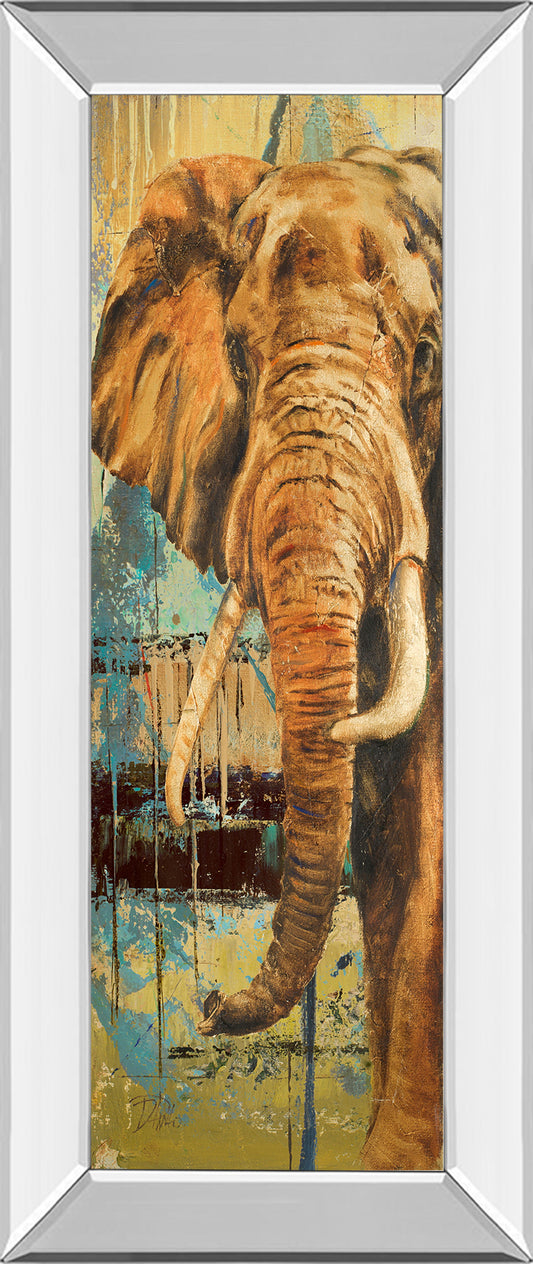 New Safari On Teal Il By Patricia Pinto - Mirror Framed Print Wall Art - Dark Brown Classy Art