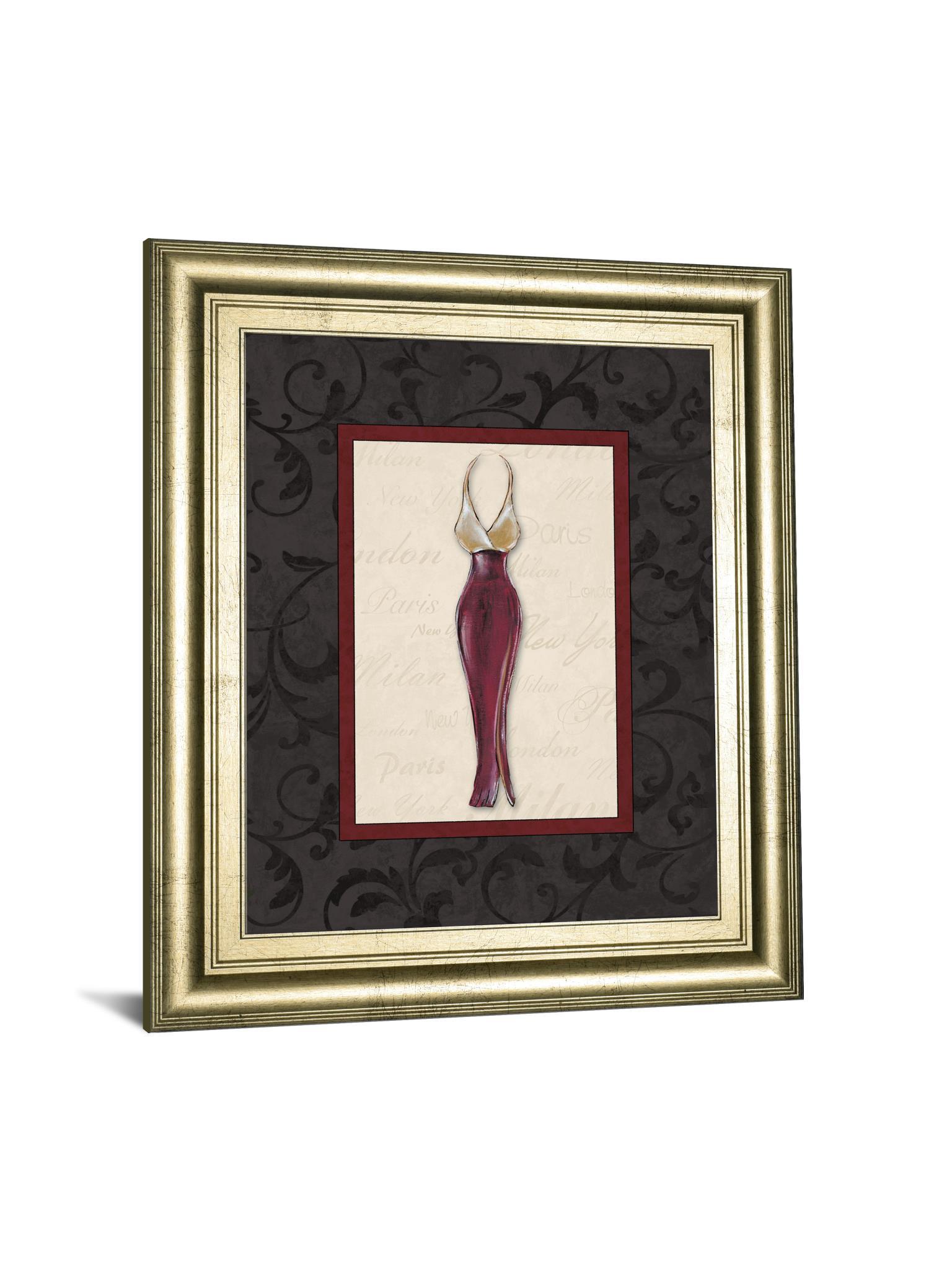 Fashion Dress Il By Susan Osbourne Framed Print Wall Art - Red Classy Art