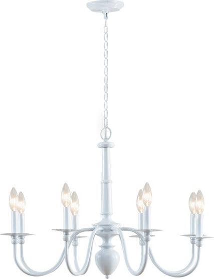 8-Light Traditional Metal Chandelier Glossy White MT150-0066 Olliix.com