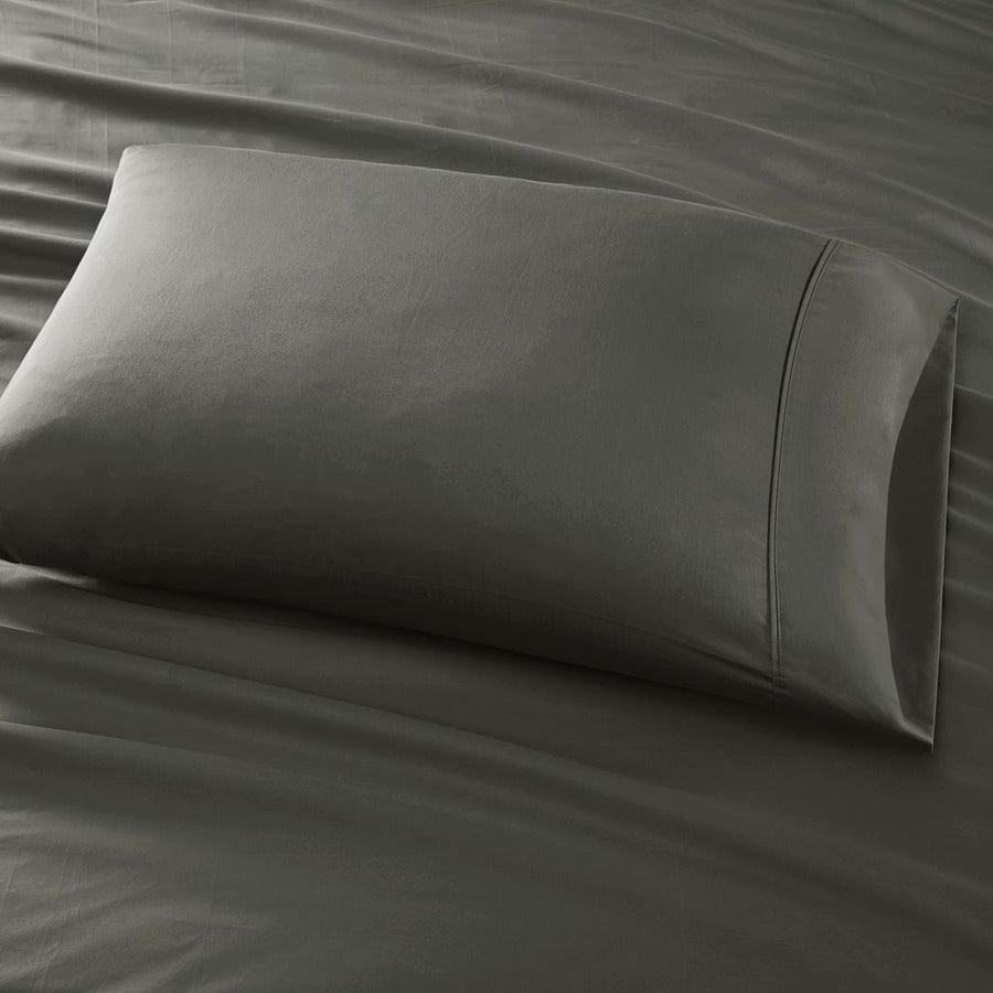 800 Thread Count Cotton Blend Sateen Sheet Set Split King Charcoal Olliix.com