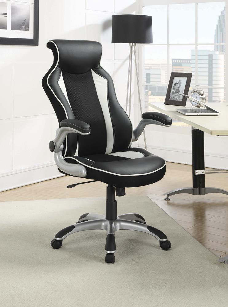 G800048 Contemporary Black and White Office Chair Coaster Z2 Premium