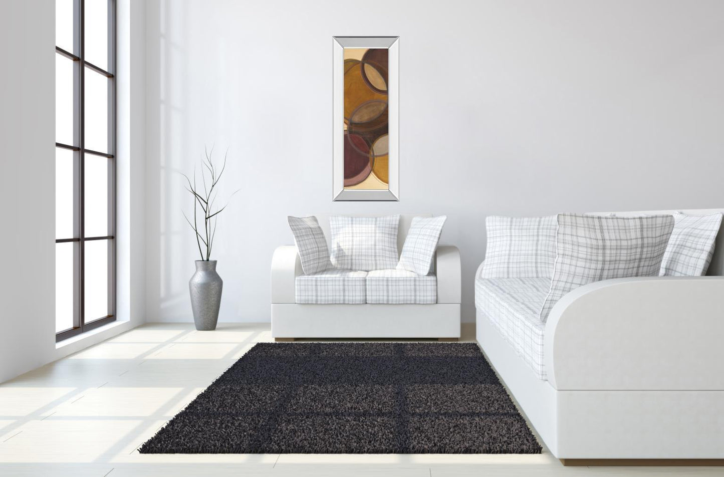 Moon Shadow I By Jeni Lee - Mirror Framed Print Wall Art - Dark Brown Classy Art