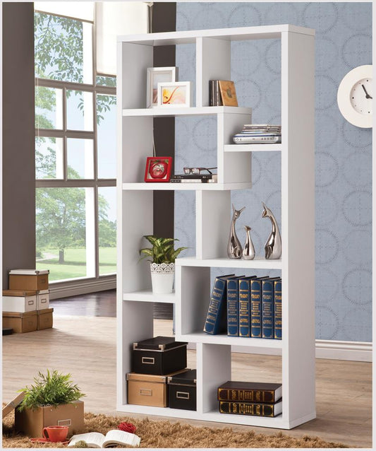 G800136 Casual White Bookcase Coaster Z2 Premium