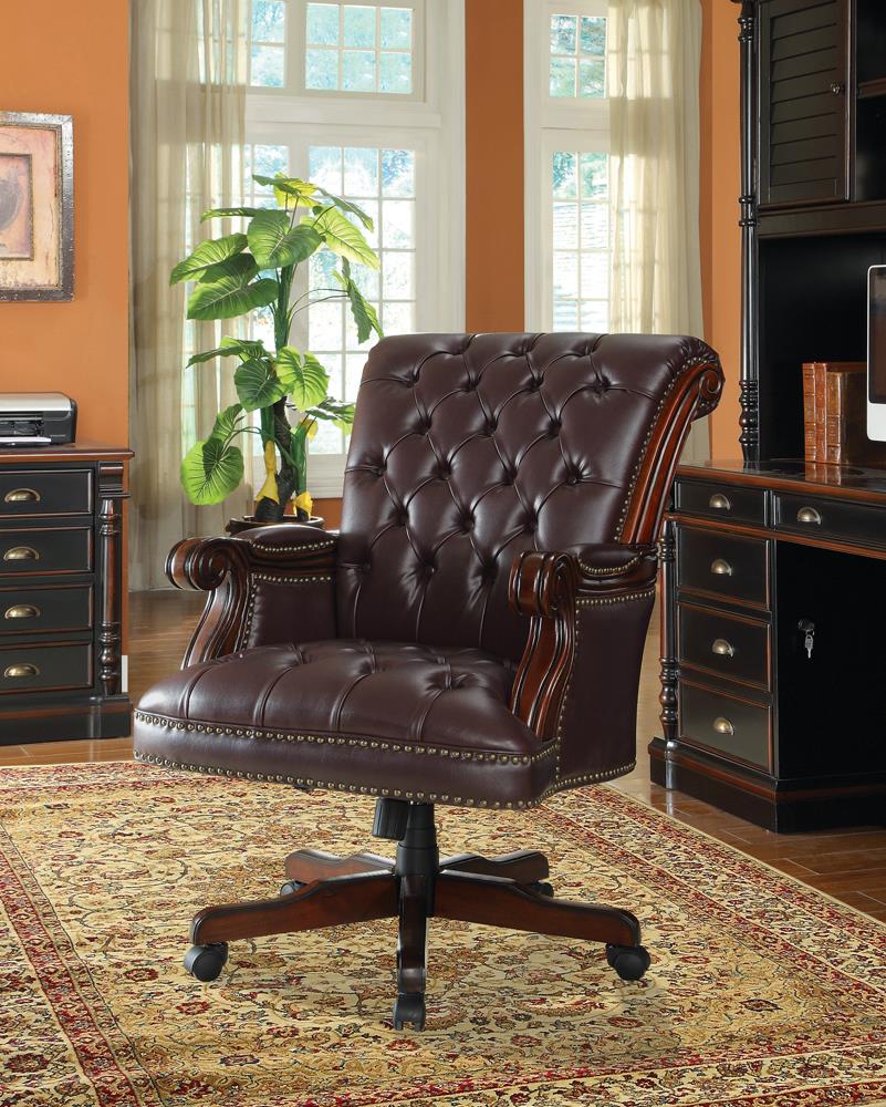 G800142 Transitional Dark Brown Office Chair Coaster Z2 Premium