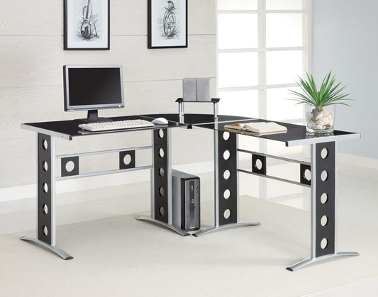 G800228 Casual Black and Silver Computer Desk Coaster Z2 Premium