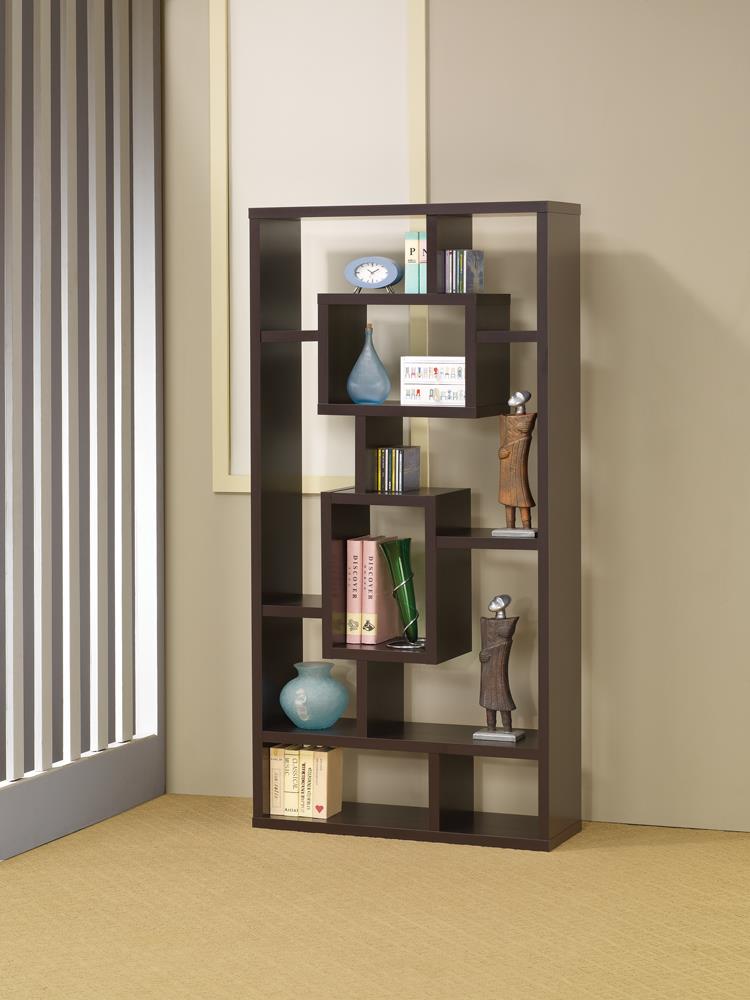 G800259 Casual Cappuccino Bookcase Coaster Z2 Premium