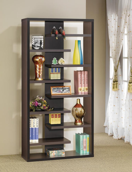 G800265 Casual Dark Cappuccino Bookcase Coaster Z2 Premium