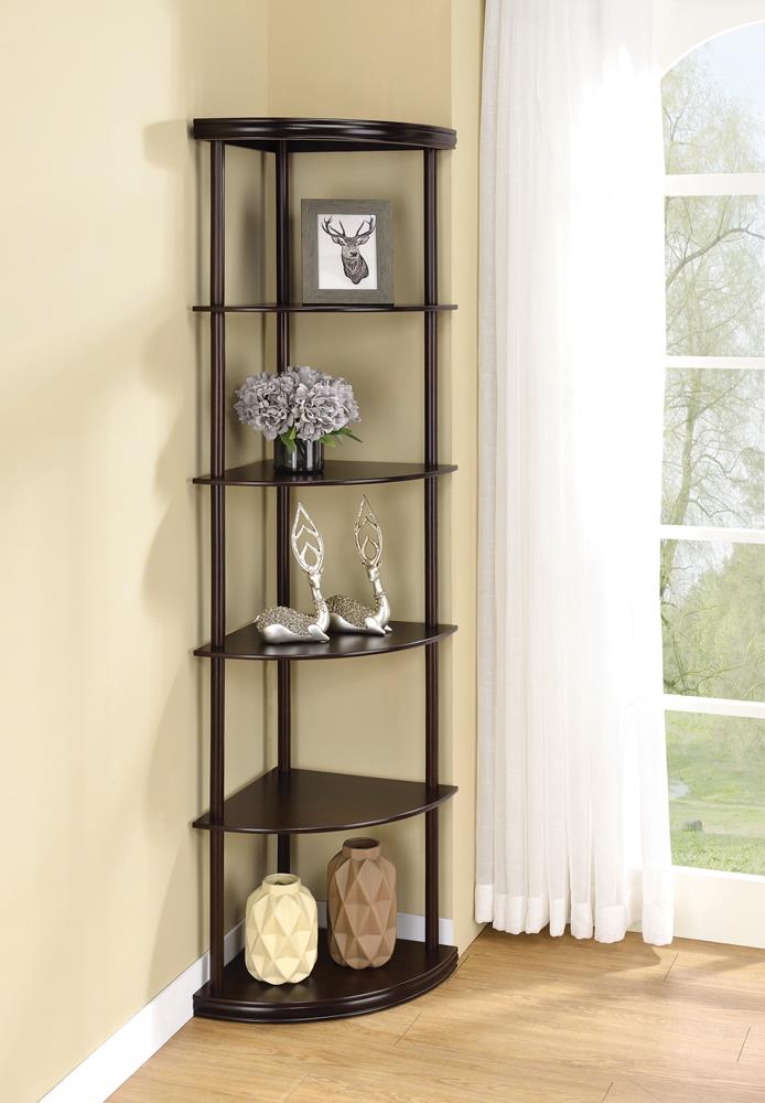 G800279 Casual Cappuccino Corner Bookcase Coaster Z2 Premium