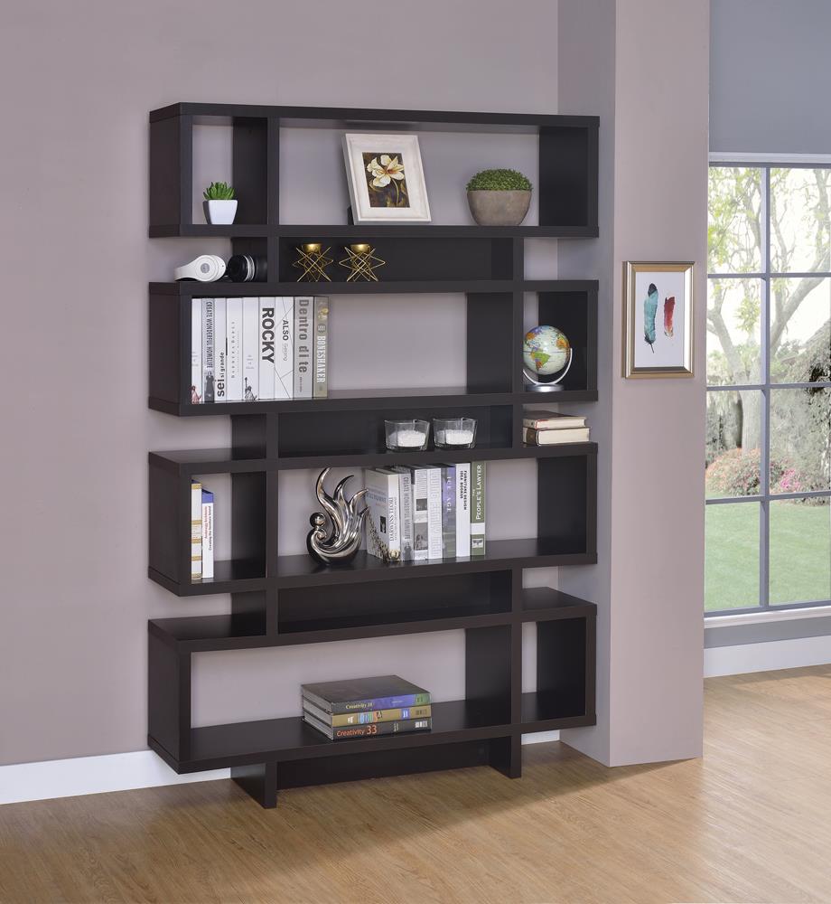 G800307 Contemporary Cappuccino Bookcase Coaster Z2 Premium